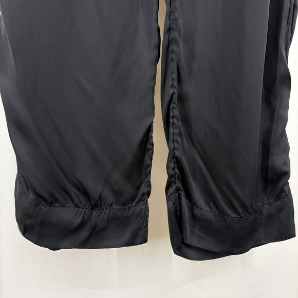 The GREAT. Size 28 Trouser Pants Black High Rise Womens Silky Pleated Pockets - Picture 5 of 8
